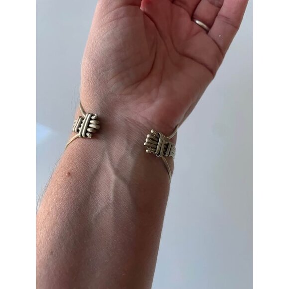 Vintage 1970s  Bracelet, Chrysocolla Cuff Bracelet - Picture 5 of 10